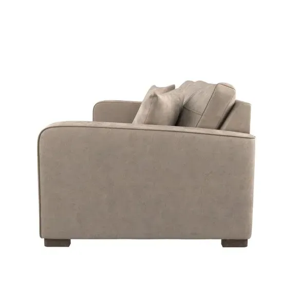 2-Seater Deep Sit Sofa - Mink, Faux Leather