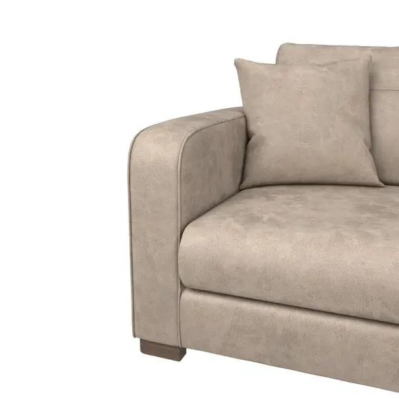 2-Seater Deep Sit Sofa - Mink, Faux Leather