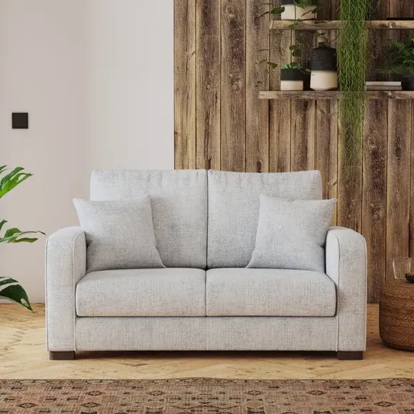 2-Seater Deep Sit Sofa - Silver, Chenille