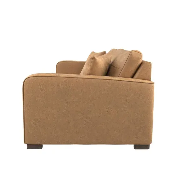 2-Seater Deep Sit Sofa - Tan, Faux Leather