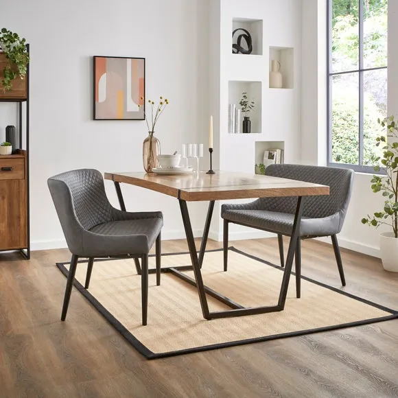 2-Seater Dining Bench - Grey, Faux Leather image