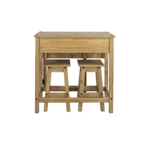 2-Seater Drop Leaf Dining Set - Natural, Pine