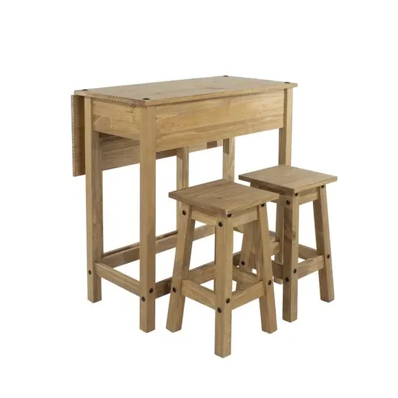 2-Seater Drop Leaf Dining Set - Natural, Pine
