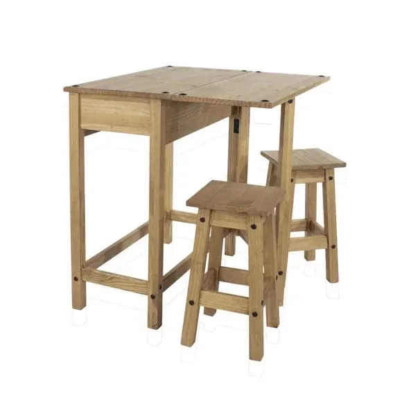 2-Seater Drop Leaf Dining Set - Natural, Pine