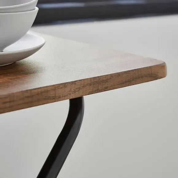 2-Seater Folding Square Table - Oak, Wood