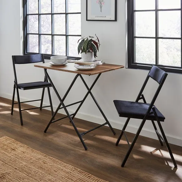 2-Seater Folding Square Table - Oak, Wood image