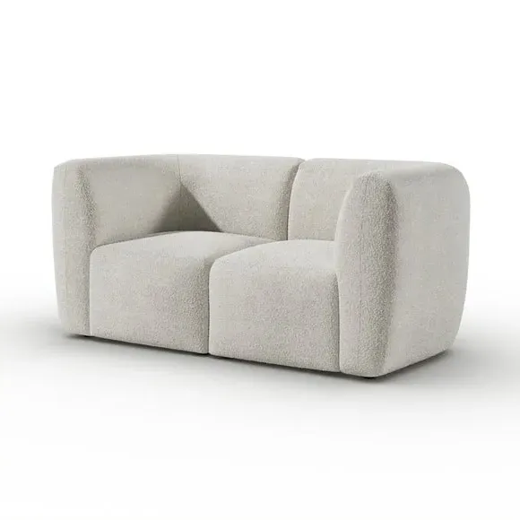 2-Seater Modular Sofa - Natural, Boucle