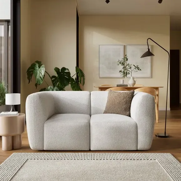 2-Seater Modular Sofa - Natural, Boucle image