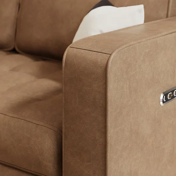 2-Seater Power Recliner Sofa - Mocha, Faux Leather