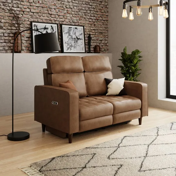 2-Seater Power Recliner Sofa - Mocha, Faux Leather