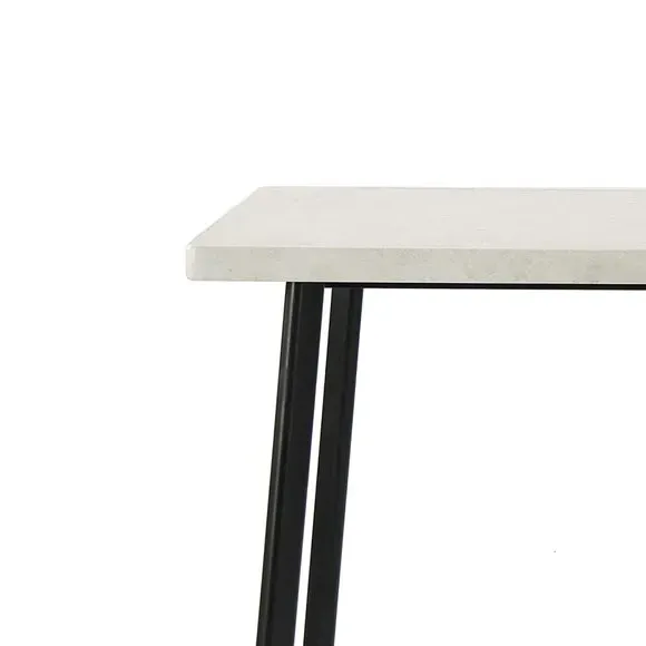 2-Seater Rectangular Bar Table - Grey, Metal