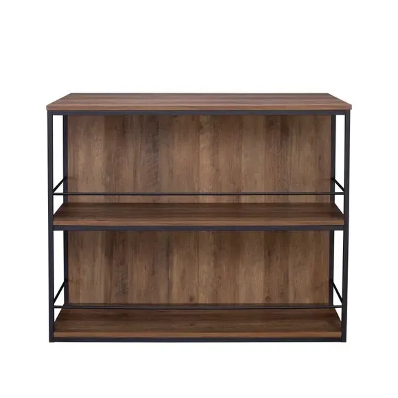 2-Seater Rectangular Bar Table - Pine, Metal