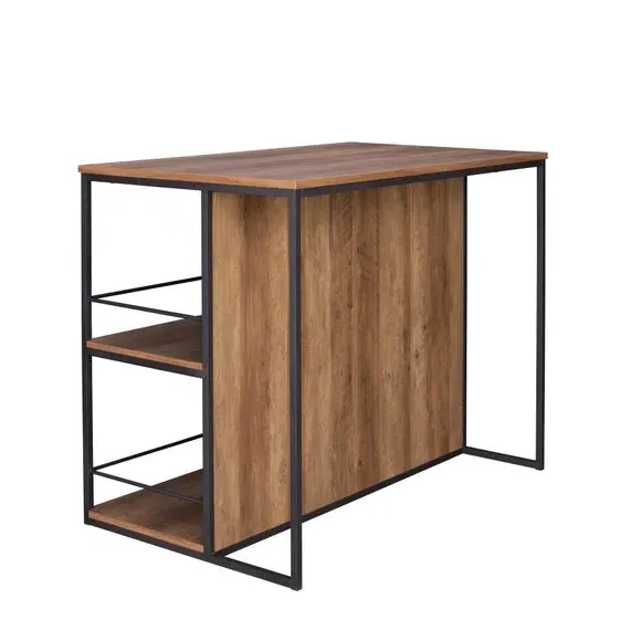 2-Seater Rectangular Bar Table - Pine, Metal