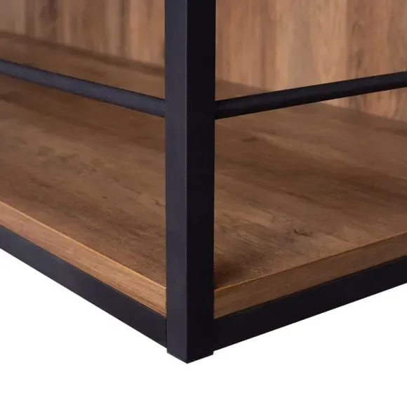 2-Seater Rectangular Bar Table - Pine, Metal