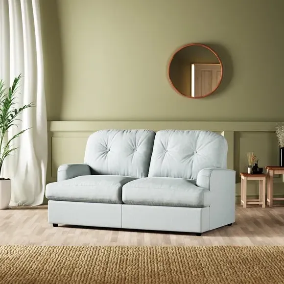 2-Seater Sofa Bed Convertible - Blue, Velvet