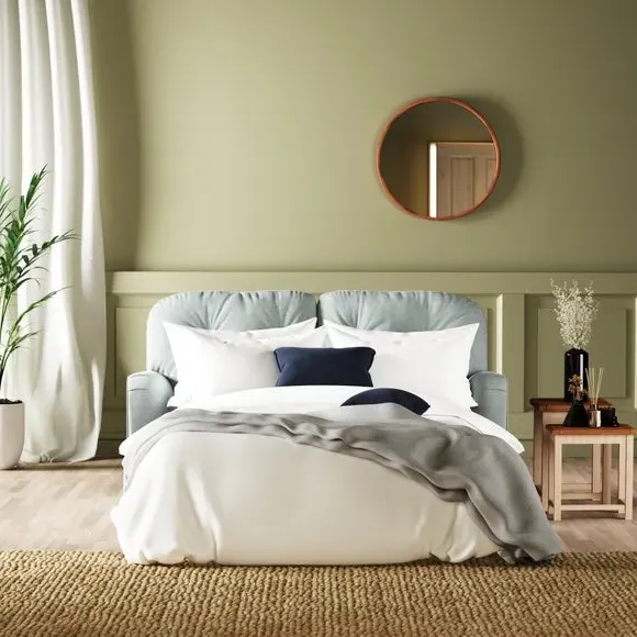 2-Seater Sofa Bed Convertible - Blue, Velvet