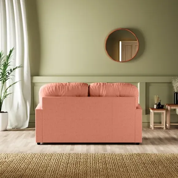 2-Seater Sofa Bed Convertible - Coral, Velvet