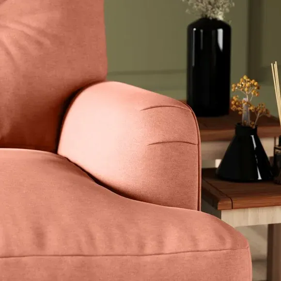 2-Seater Sofa Bed Convertible - Coral, Velvet