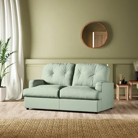 2-Seater Sofa Bed Convertible - Green, Velvet