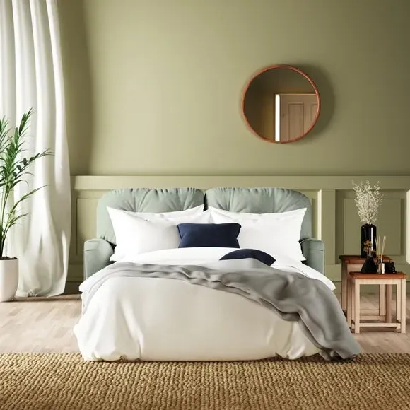 2-Seater Sofa Bed Convertible - Green, Velvet