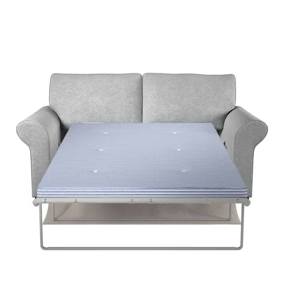 2-Seater Sofa Bed Convertible - Grey, Chenille