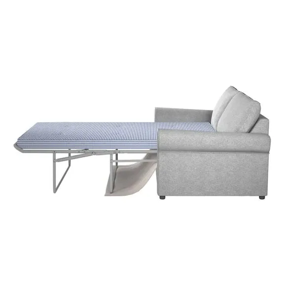 2-Seater Sofa Bed Convertible - Grey, Chenille