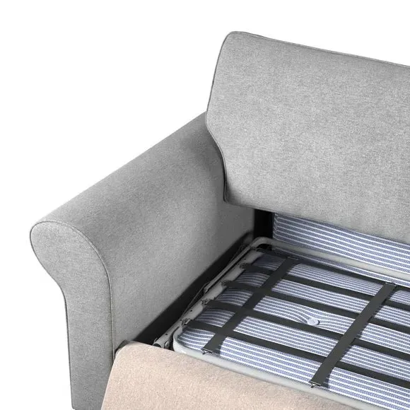 2-Seater Sofa Bed Convertible - Grey, Chenille