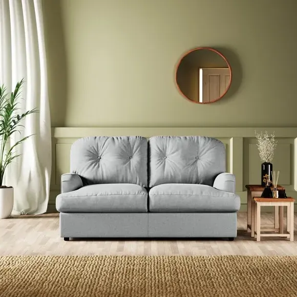 2-Seater Sofa Bed Convertible - Grey, Velvet