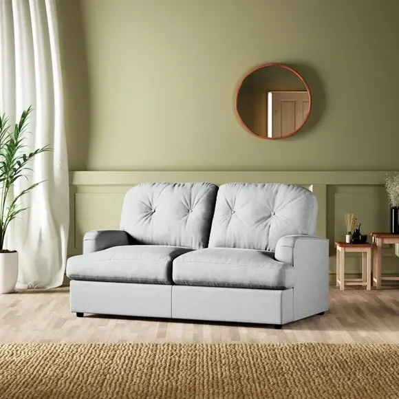 2-Seater Sofa Bed Convertible - Grey, Velvet