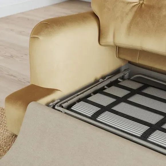 2-Seater Sofa Bed Convertible - Honey, Velvet