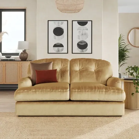 2-Seater Sofa Bed Convertible - Honey, Velvet