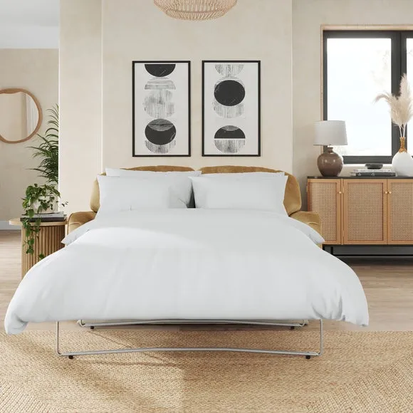 2-Seater Sofa Bed Convertible - Honey, Velvet