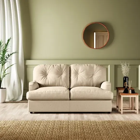 2-Seater Sofa Bed Convertible - Sand, Velvet