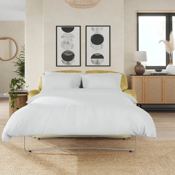 2-Seater Sofa Bed Convertible - Sunshine, Velvet