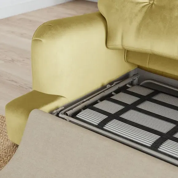 2-Seater Sofa Bed Convertible - Sunshine, Velvet