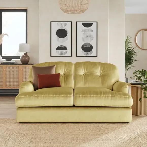 2-Seater Sofa Bed Convertible - Sunshine, Velvet