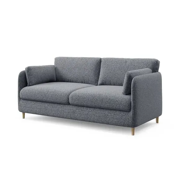 2-Seater Sofa Bed Retro Style - Navy, Boucle