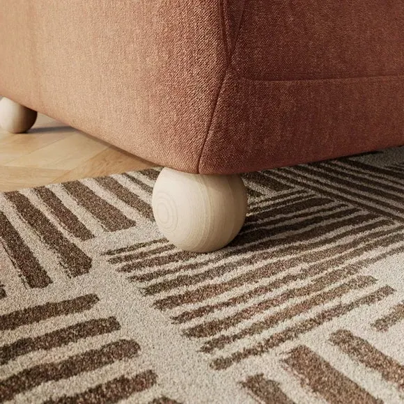 2-Seater Sofa Bed with Ball Feet - Terracotta