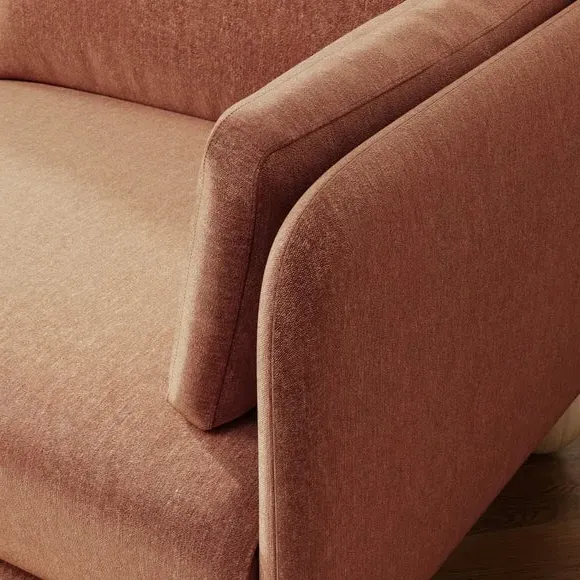 2-Seater Sofa Bed with Ball Feet - Terracotta