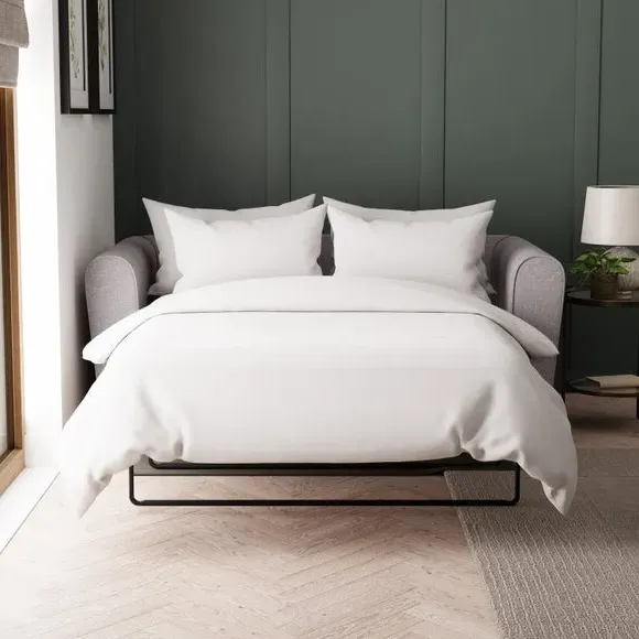 2-Seater Sofa Bed with Curved Arms - Grey image