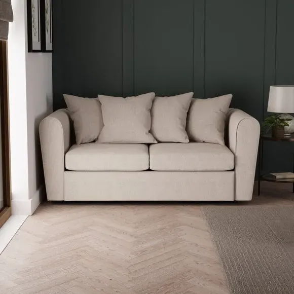 2-Seater Sofa Bed with Curved Arms - Natural
