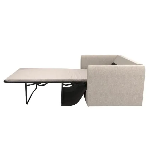 2-Seater Sofa Bed with Curved Arms - Natural