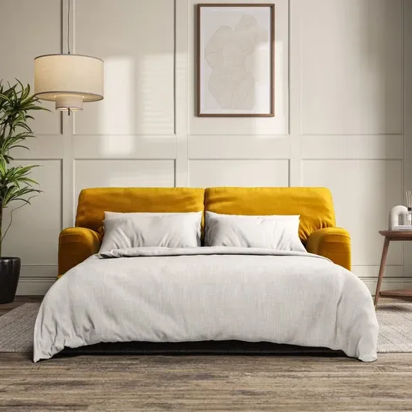 2-Seater Sofa Bed with Storage - Amber, Velvet image