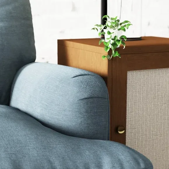 2-Seater Sofa Bed with Storage - Aqua, Chenille