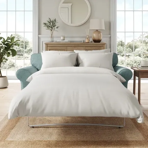 2-Seater Sofa Bed with Storage - Aqua, Chenille image