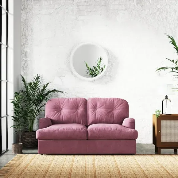 2-Seater Sofa Bed with Storage - Berry, Chenille