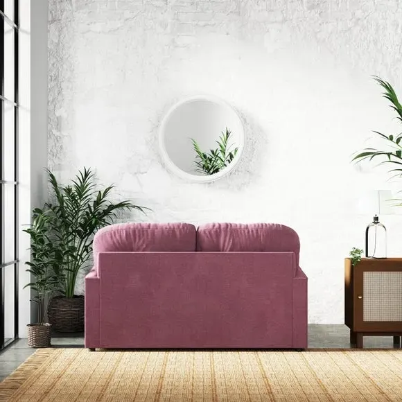 2-Seater Sofa Bed with Storage - Berry, Chenille