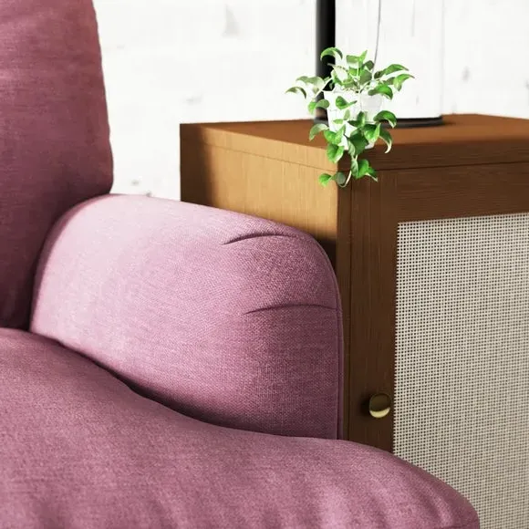 2-Seater Sofa Bed with Storage - Berry, Chenille
