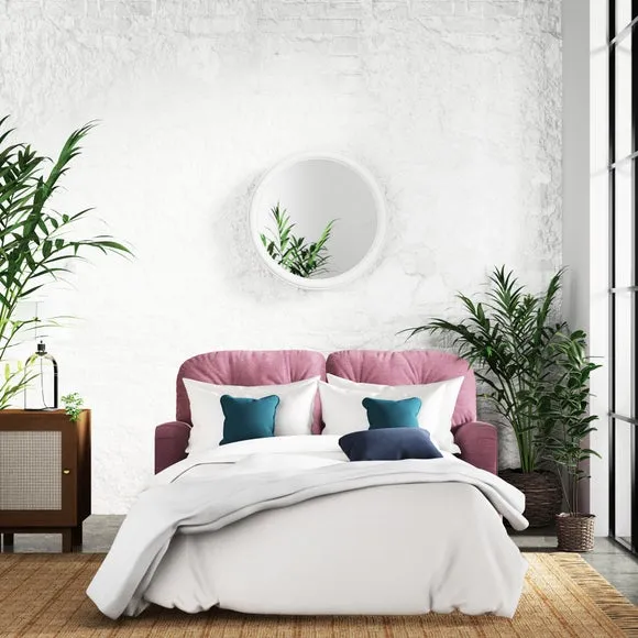 2-Seater Sofa Bed with Storage - Berry, Chenille