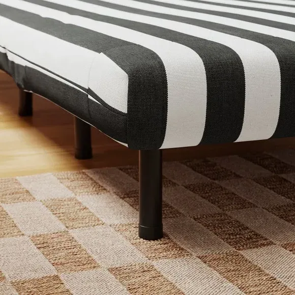 2-Seater Sofa Bed with Storage - Black, Fabric